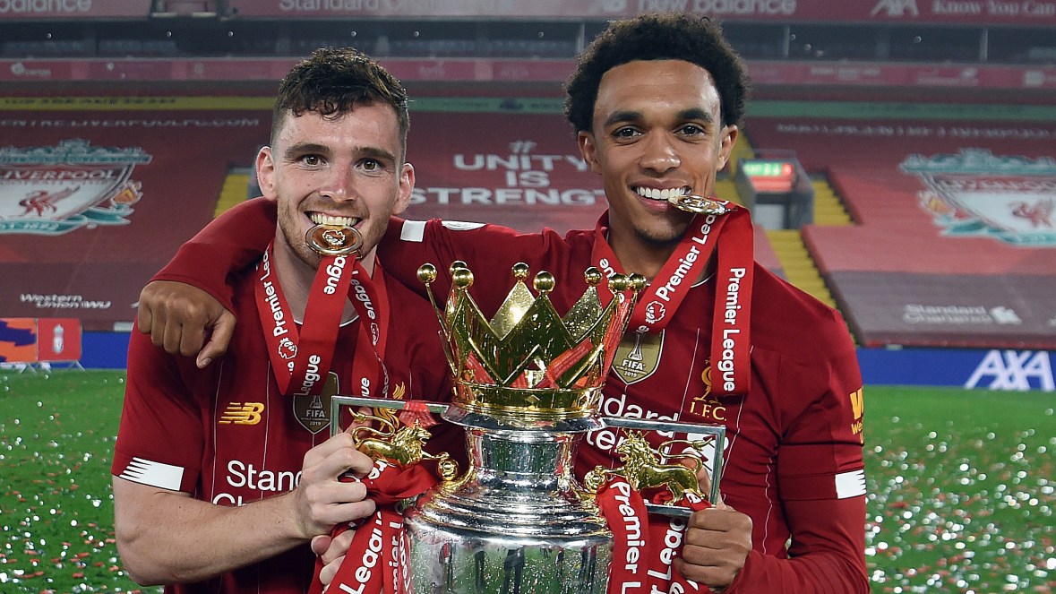 Alexander-Arnold and the Premier League trophy